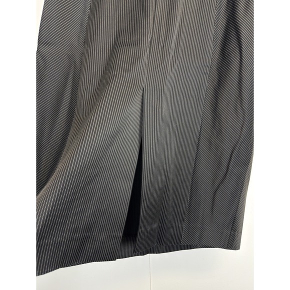 Y2K Vintage BEBE Skirt Suit Black Pinstripe Womens 10 White Piping Lined Blazer - Picture 14 of 16